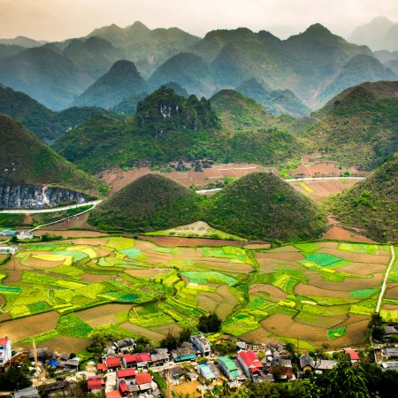 Ha Giang, North Extreme Loop, North Vietnam, The Northern Loop, With Rice Fields, Beautuful Scenery, Villages, And Full Of Motorbikes